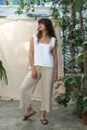 Lniane spodnie typu culotte