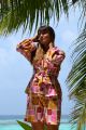 Kimono z balonowymi rękawami w patchworkowy print w stylu vintage