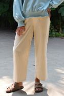 Spodnie w paski butter yellow