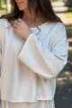 Sweter pudełkowy z bawełnianej dzianiny prążkowej